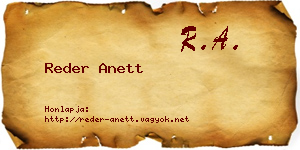Reder Anett névjegykártya
