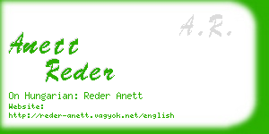 anett reder business card